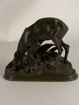 After Pierre-Jules Mene (1810-1879), a bronze figure of a deer