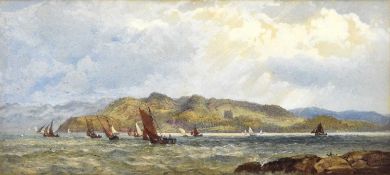 Edward Duncan RWS RE (1803-1882) Yachts in Loch Crinan from Opposite Don Troon Castle