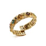 Gold-Brillant-Armspange multicolor