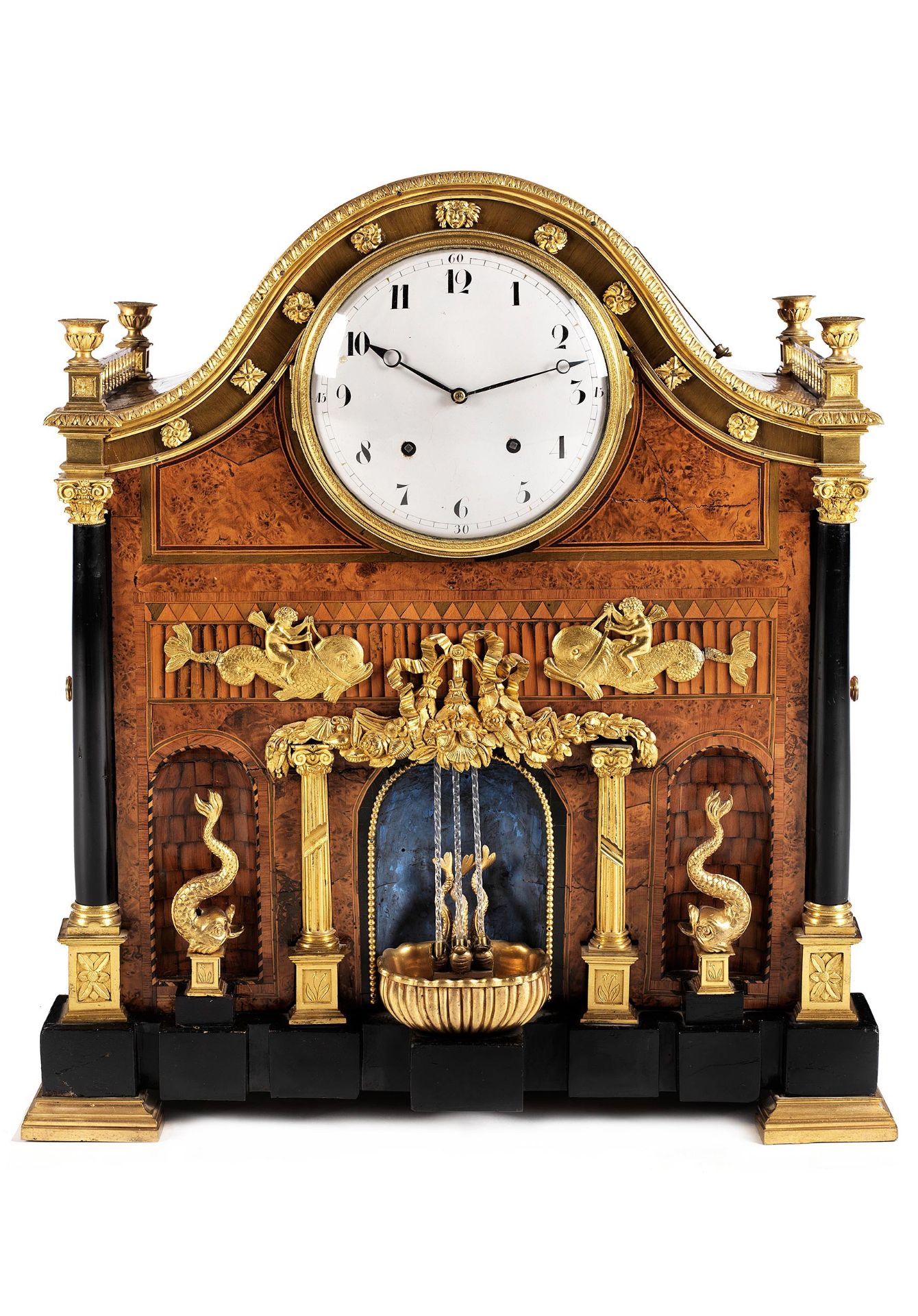 Wiener Biedermeier Flötenuhr mit Automat