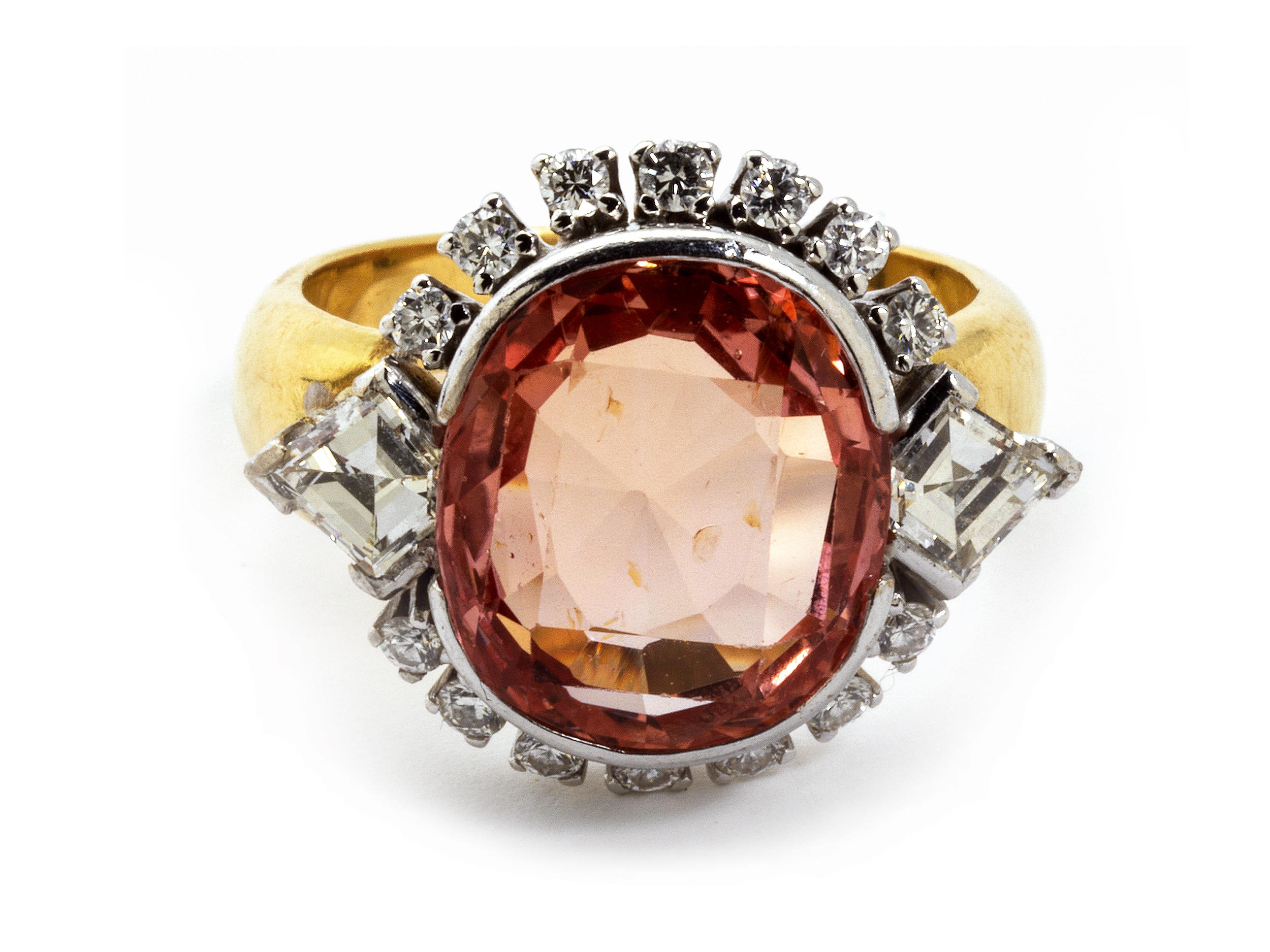 Padparadscha-Saphir-Diamantring