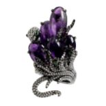 Amethyst-Diamant-Schlangenring