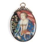 Miniaturbildnis: Claudia de Medici als Heilige Elisabeth von Ungarn