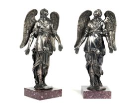 Paar Engelfiguren in Silber