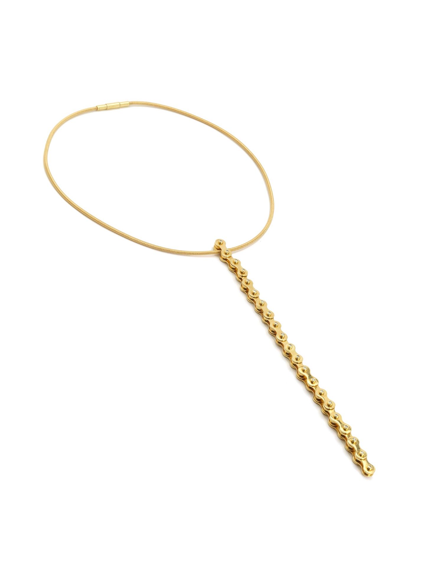 Gold-Brillantcollier „Fahrradkette“