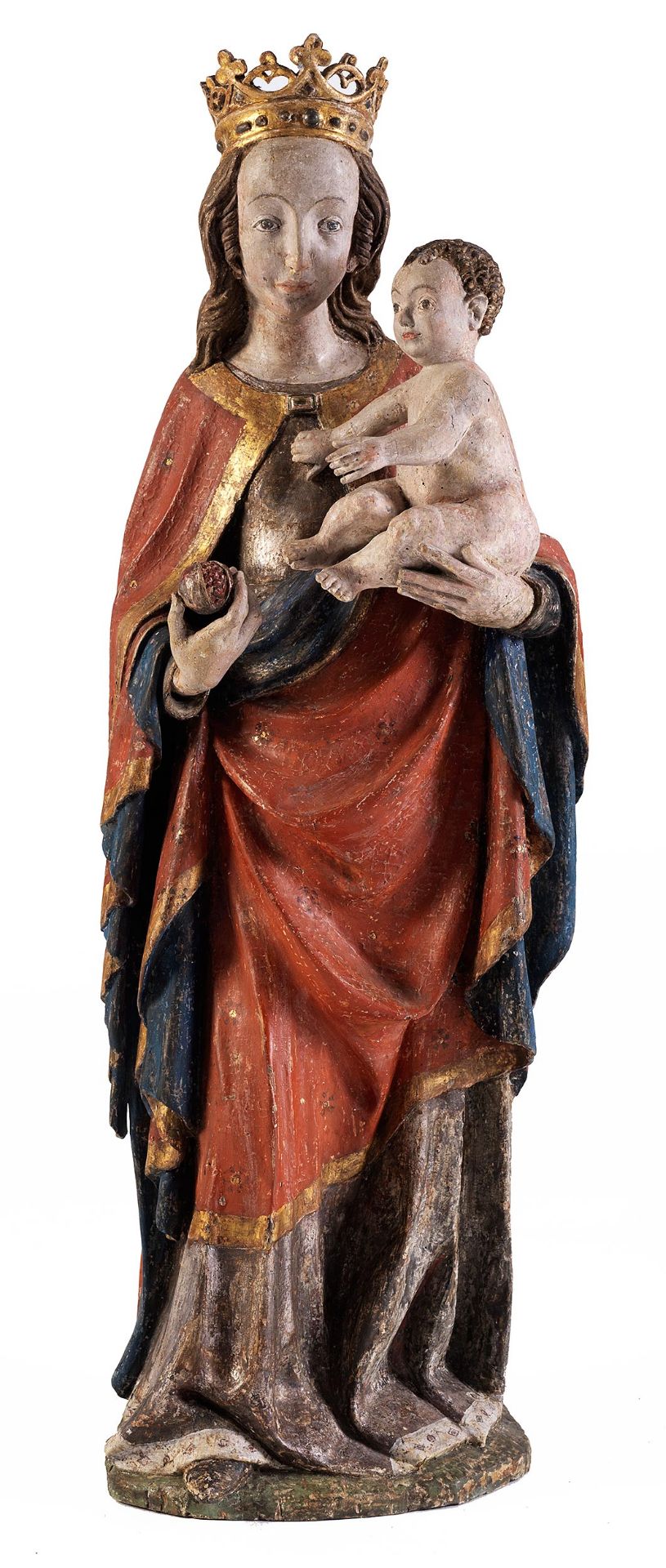 Spätgotische stehende Madonna mit Jesusknaben