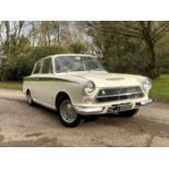 1963 Ford Lotus Cortina Pre-Aeroflow model, fitted with A-frame rear suspension