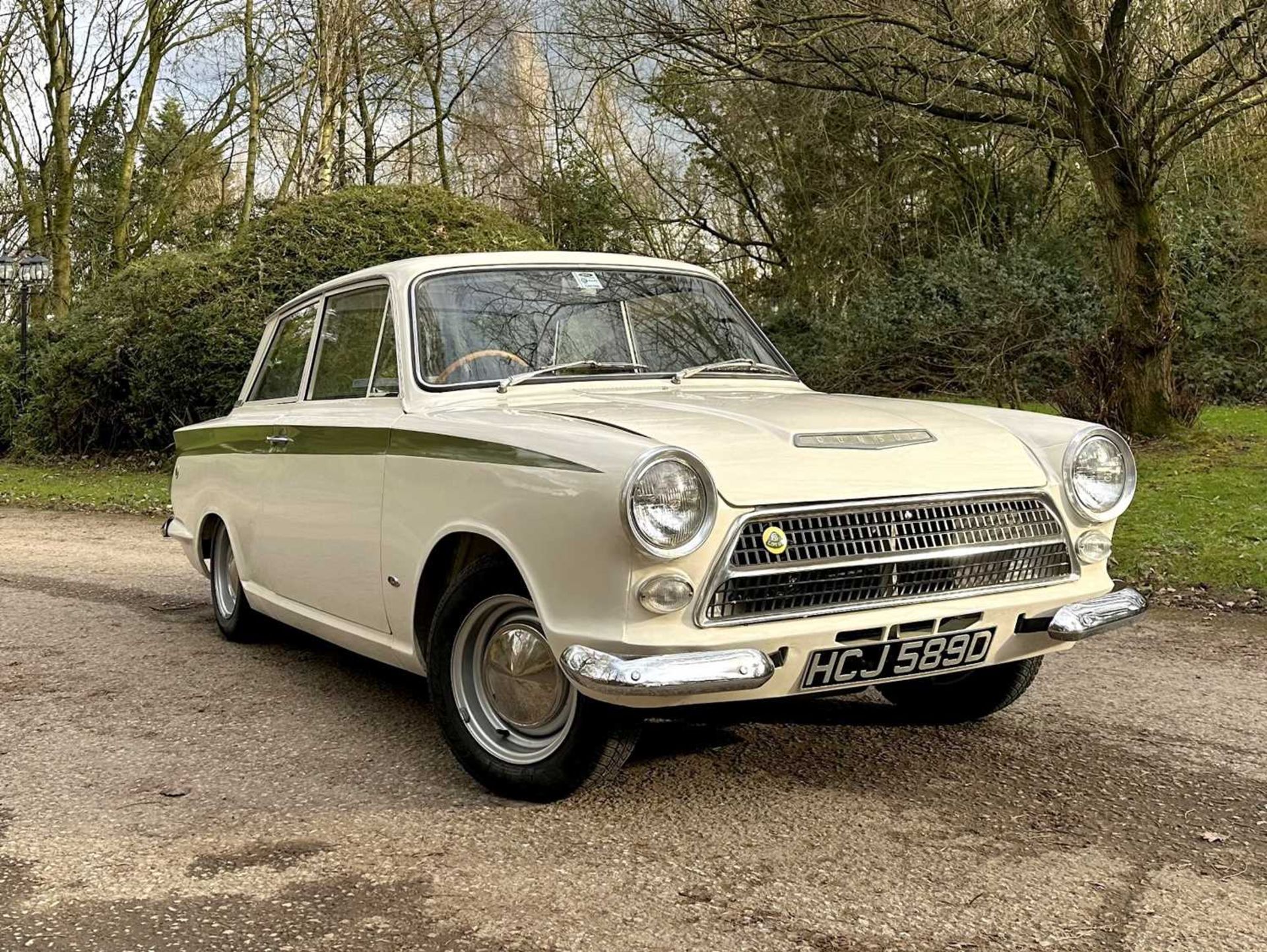 1963 Ford Lotus Cortina Pre-Aeroflow model, fitted with A-frame rear suspension