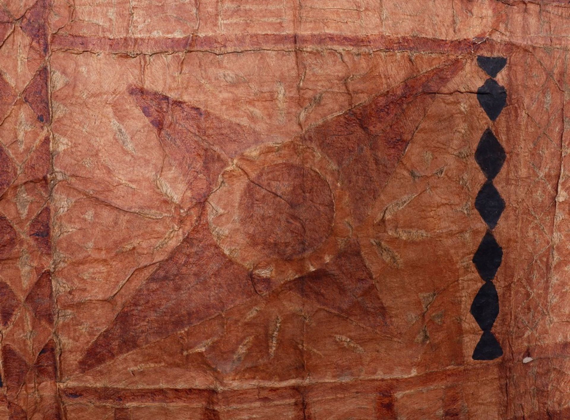 Tapa wall hanging, probably Polynesia, early 20th C. - Image 3 of 4