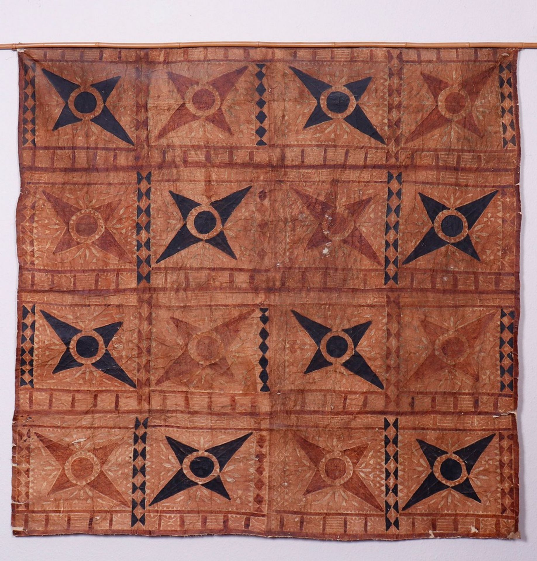 Tapa wall hanging, probably Polynesia, early 20th C.