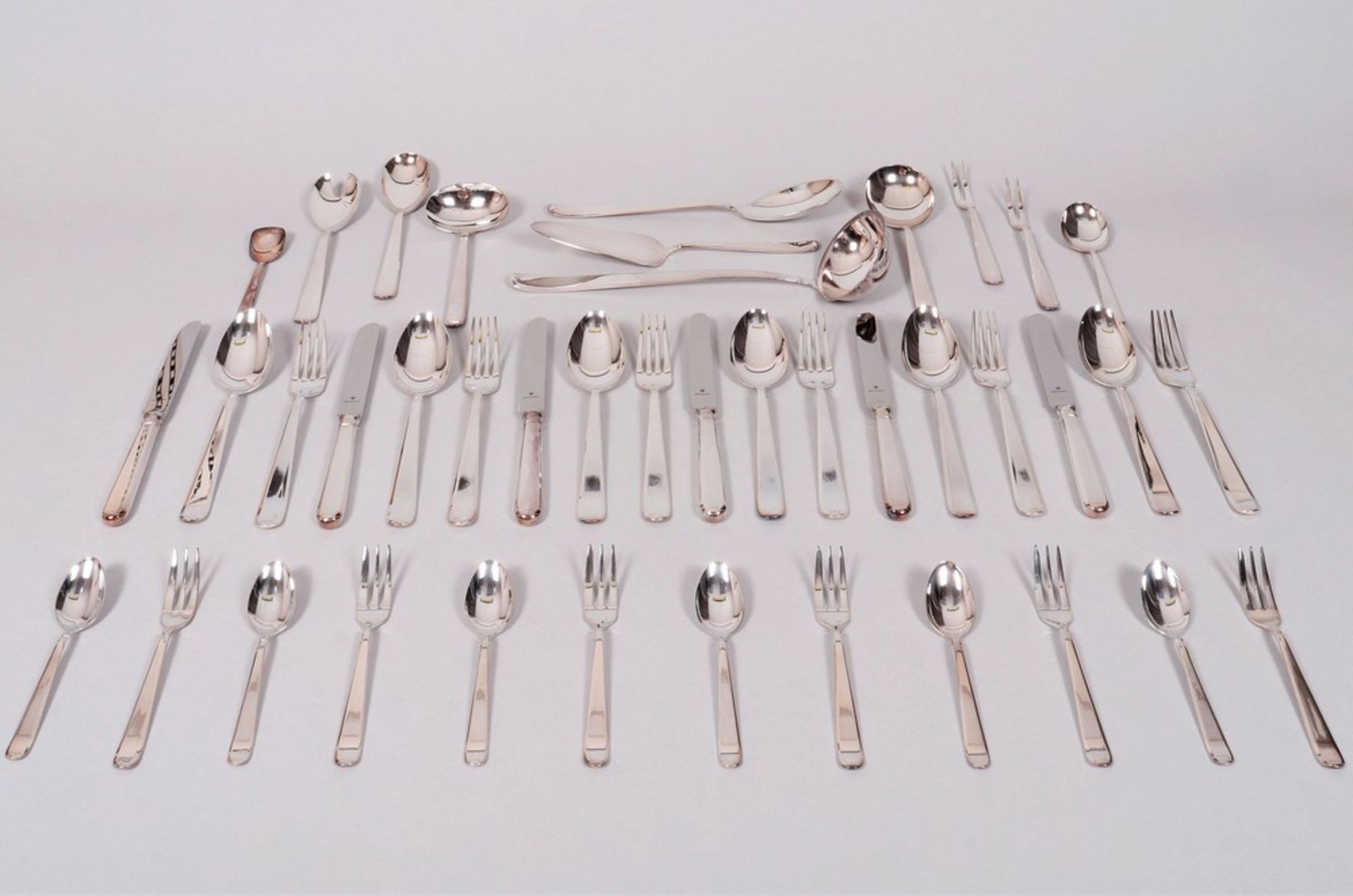 Cutlery set for 6 persons, 800 silver, Wilkens, 20th C., 41 pcs. - Image 2 of 5
