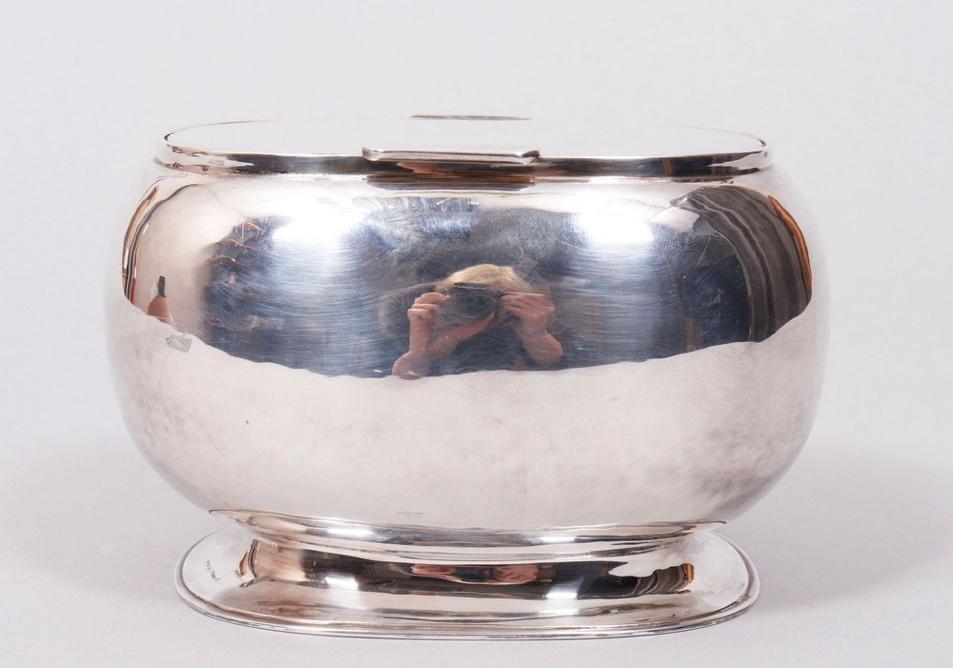 Art Deco lidded box, 835 silver, German, c. 1930 - Image 2 of 4