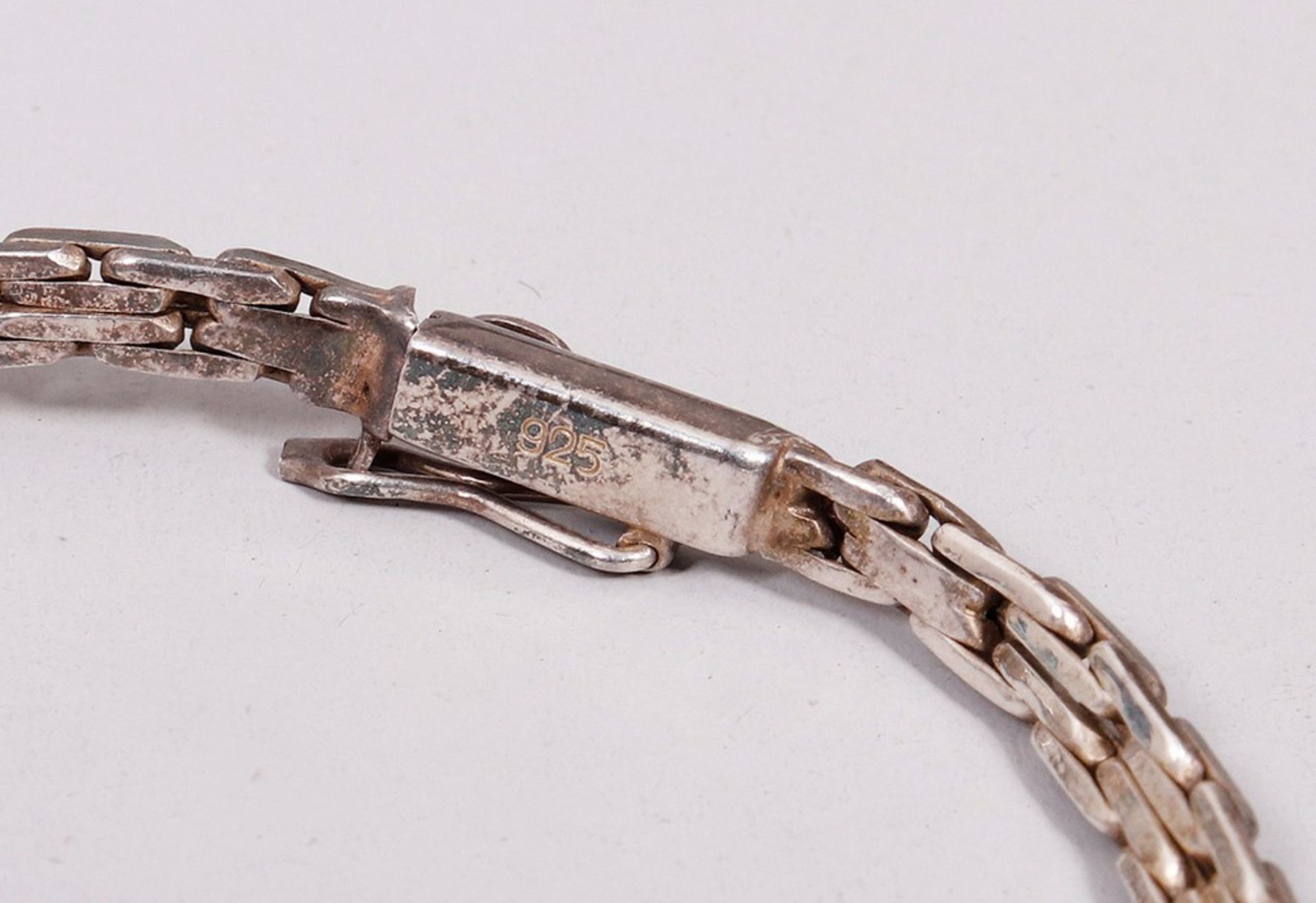 Kameen-Armband, 925er Silber, wohl deutsch, Mitte 20.Jh.  - Bild 3 aus 3