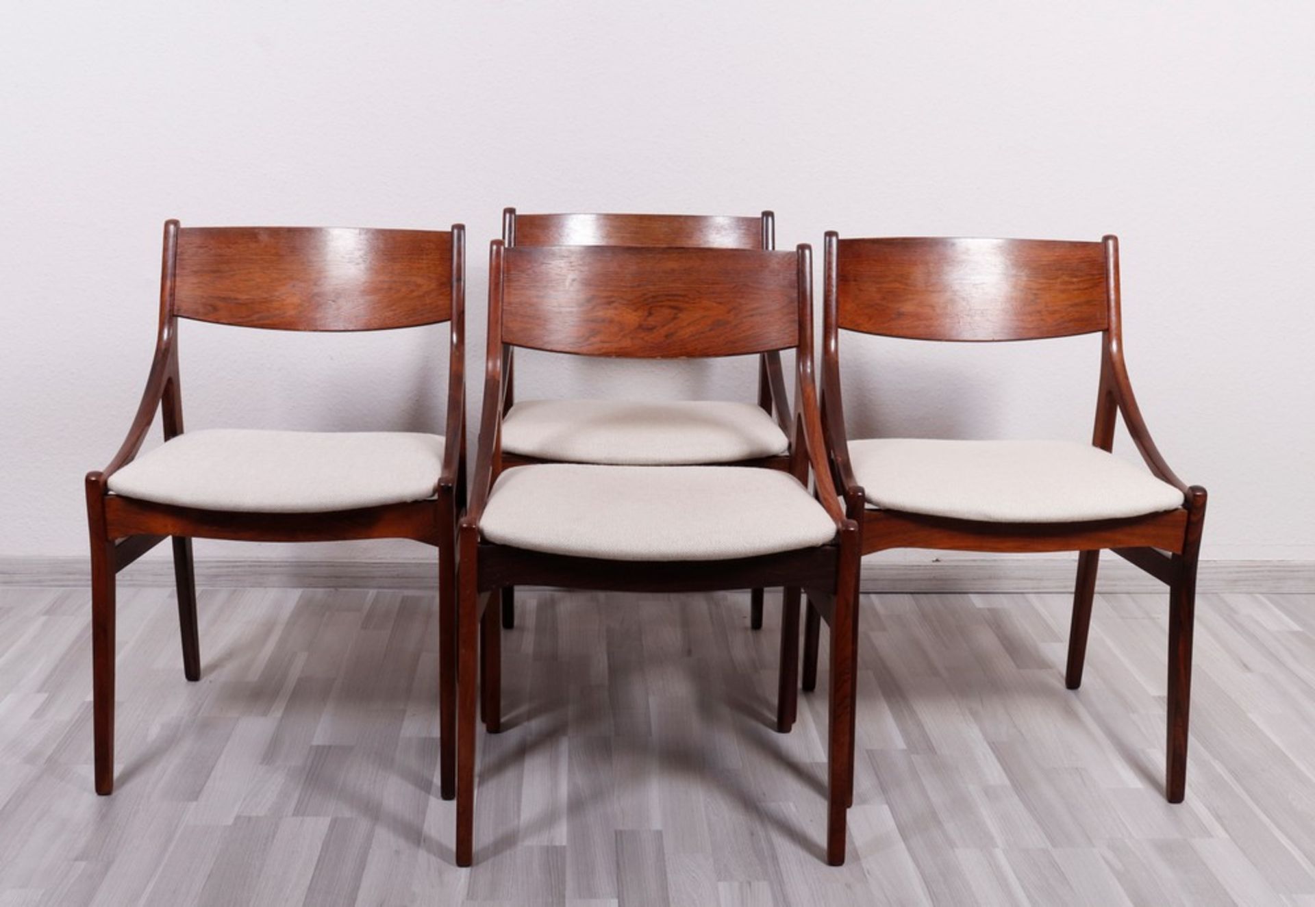 4 Stühle, Entwurf Vestervig Eriksen für Tromborg, Dänemark, 1960er Jahre 