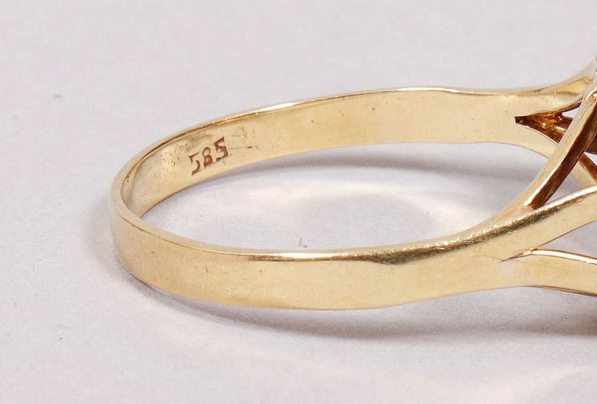 Art Déco-Ring, 585er Gold, zentral Brillant  - Bild 5 aus 5