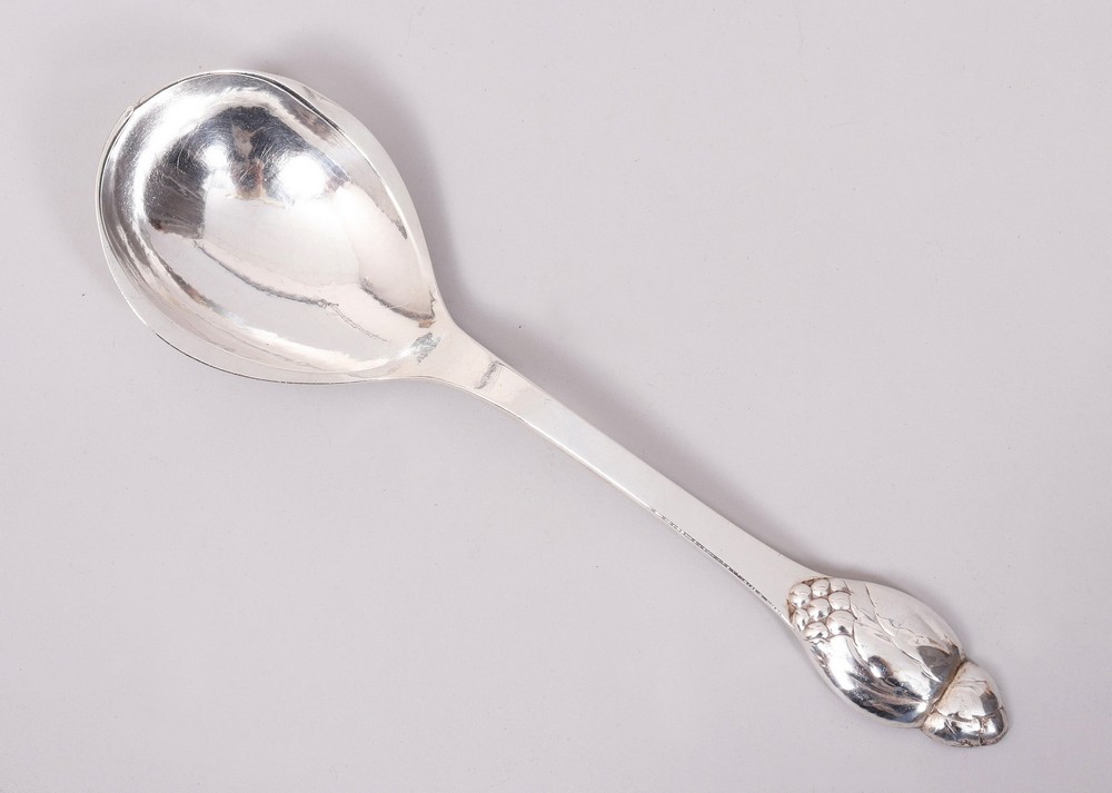 Art Deco serving spoon, 830 silver, Evald Nielsen, Copenhagen, c. 1926