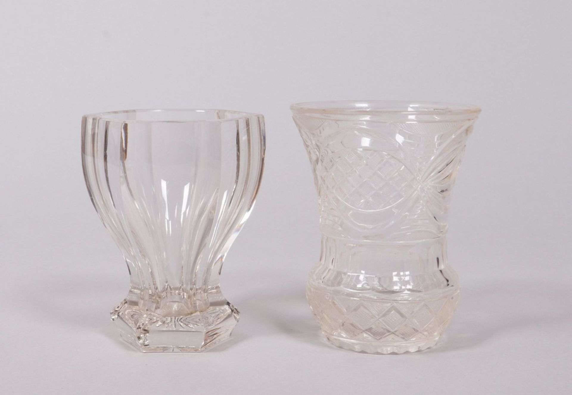 Mixed lot of Biedermeier glasses, 5 pieces, colorless, German, 19th C. - Image 2 of 6