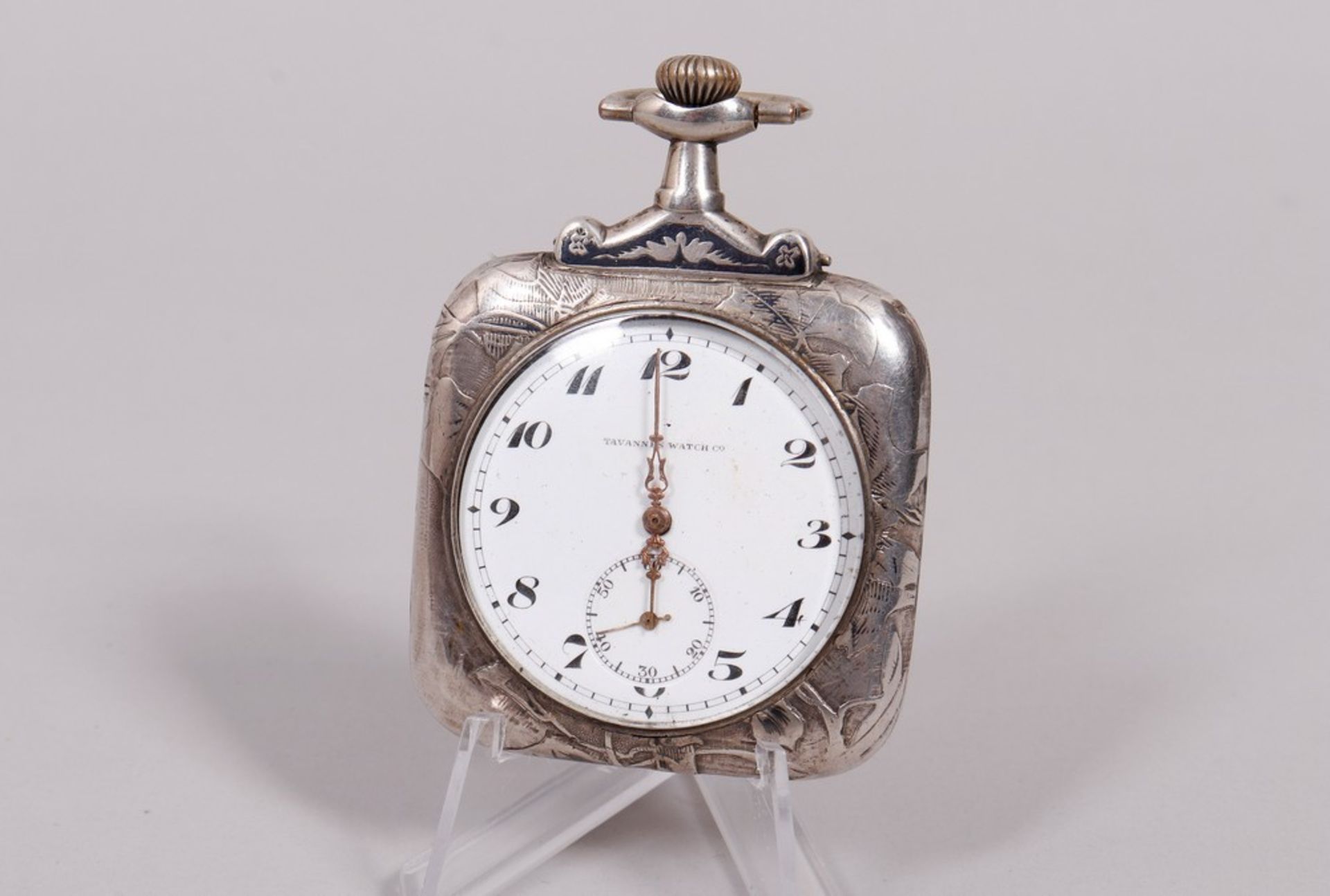 Taschenuhr, 875er Silber, Rodolphe Uhlmann für Tavannes Watch Co., um 1900 