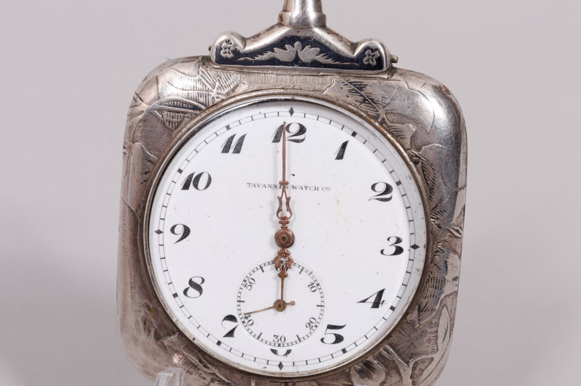 Taschenuhr, 875er Silber, Rodolphe Uhlmann für Tavannes Watch Co., um 1900  - Bild 2 aus 5