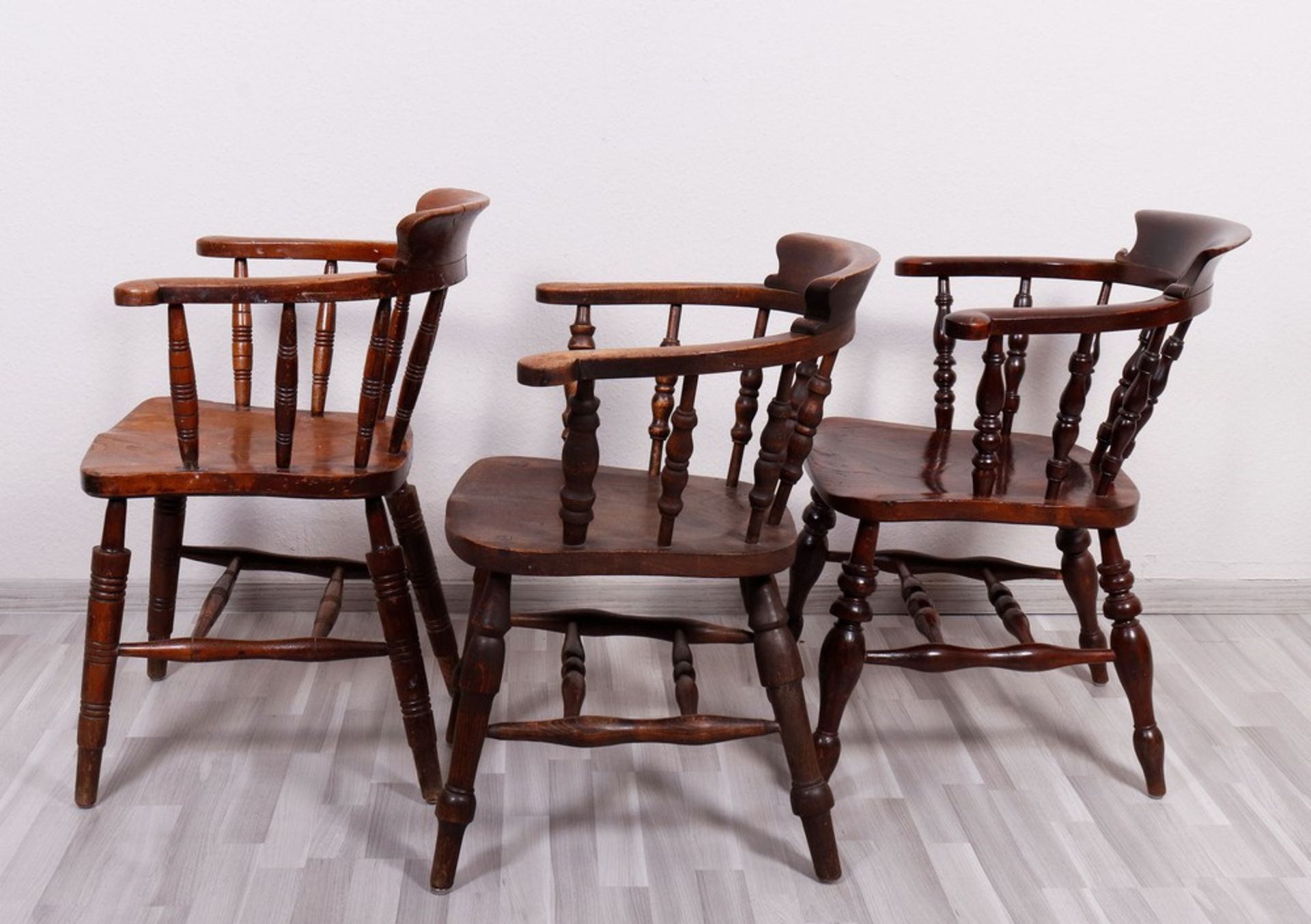 5 Smokers Chairs, England, 19th/20th C. - Image 3 of 4