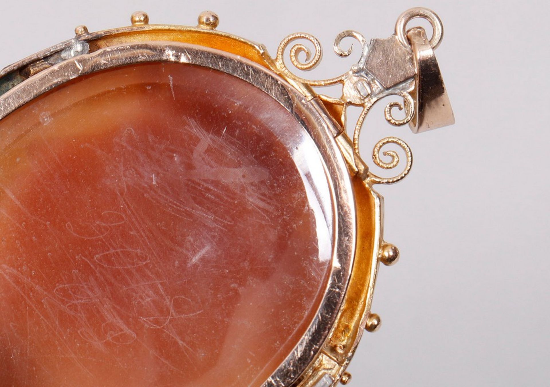 Large medallion pendant, cameo gem, around 1850 - Image 5 of 5