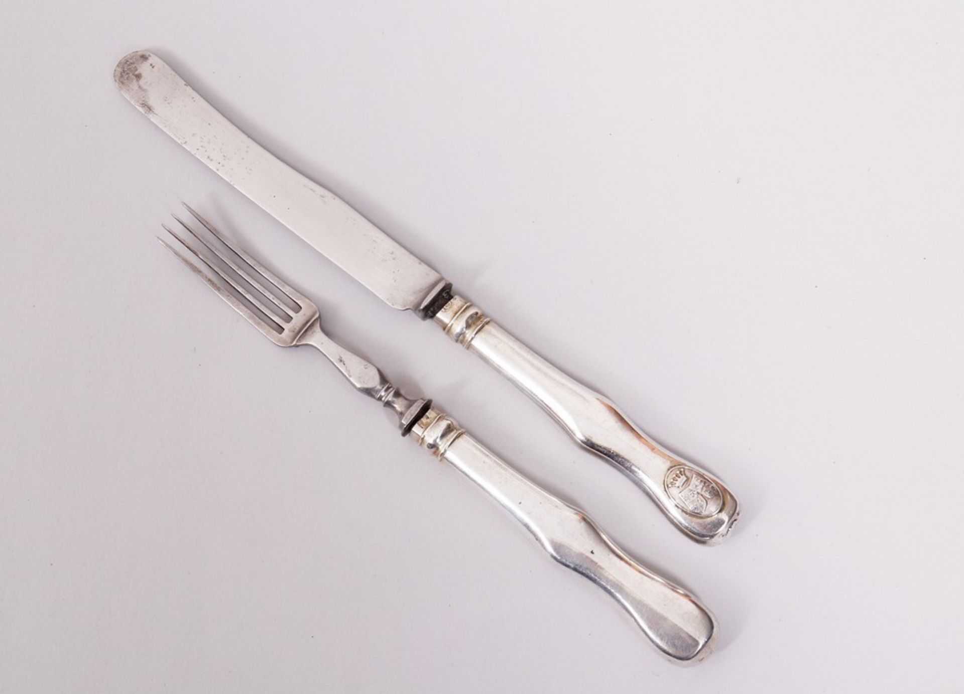 Travel cutlery for 6 people in a suitcase, 800 silver, Austria-Hungary, 19th/early 20th C. - Image 3 of 7