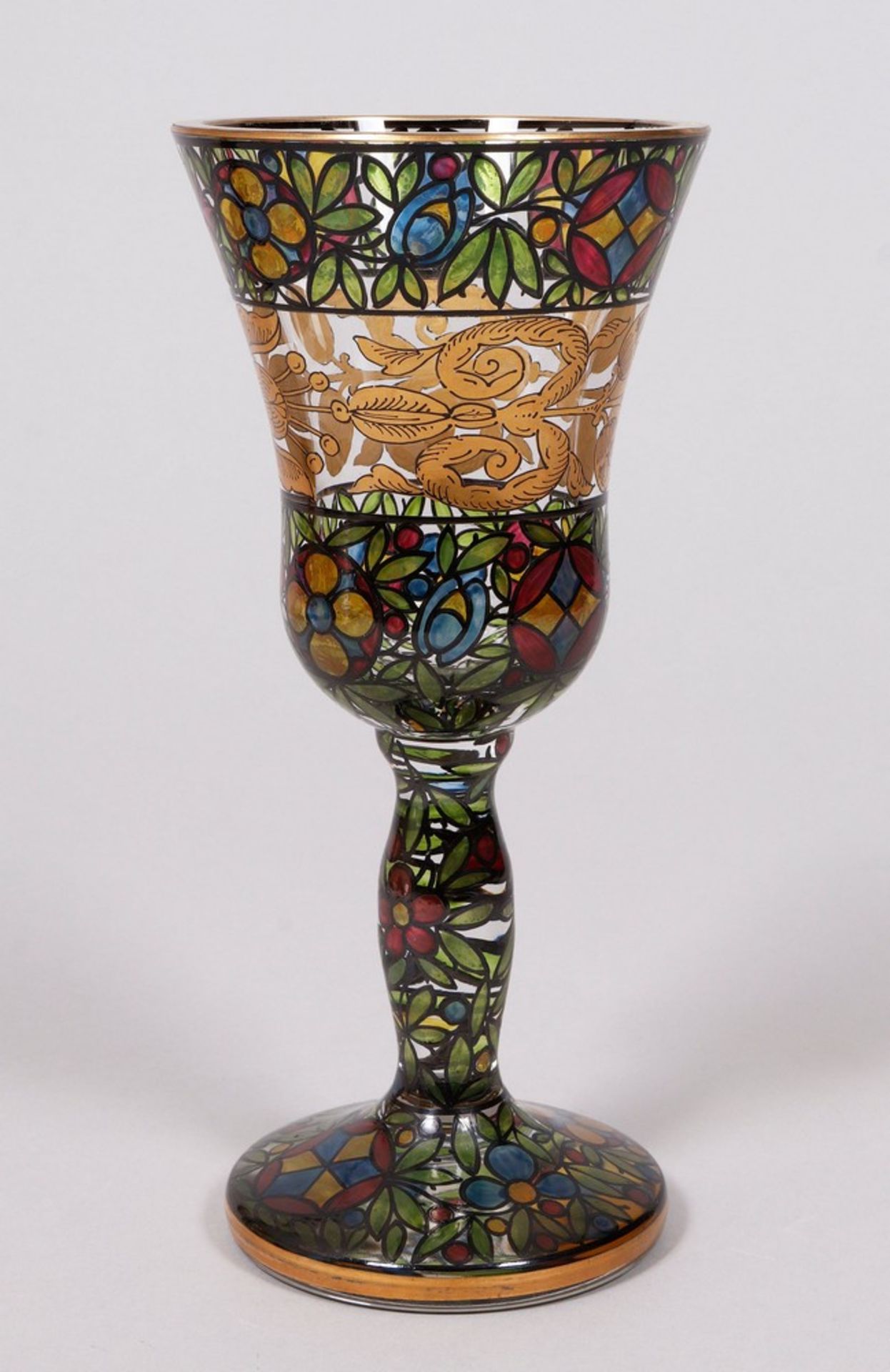 Jugendstil-Pokal, wohl Steinschönau, ca. 1910  - Bild 2 aus 5