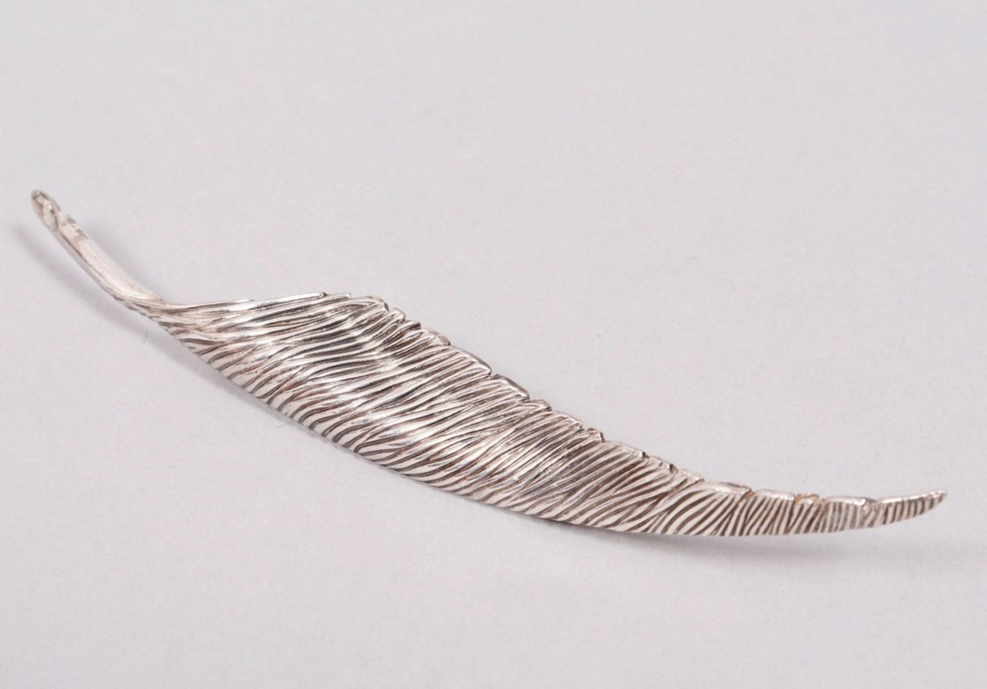 Feather-shaped brooch, 935 silver, maker Grosse (C) 1960