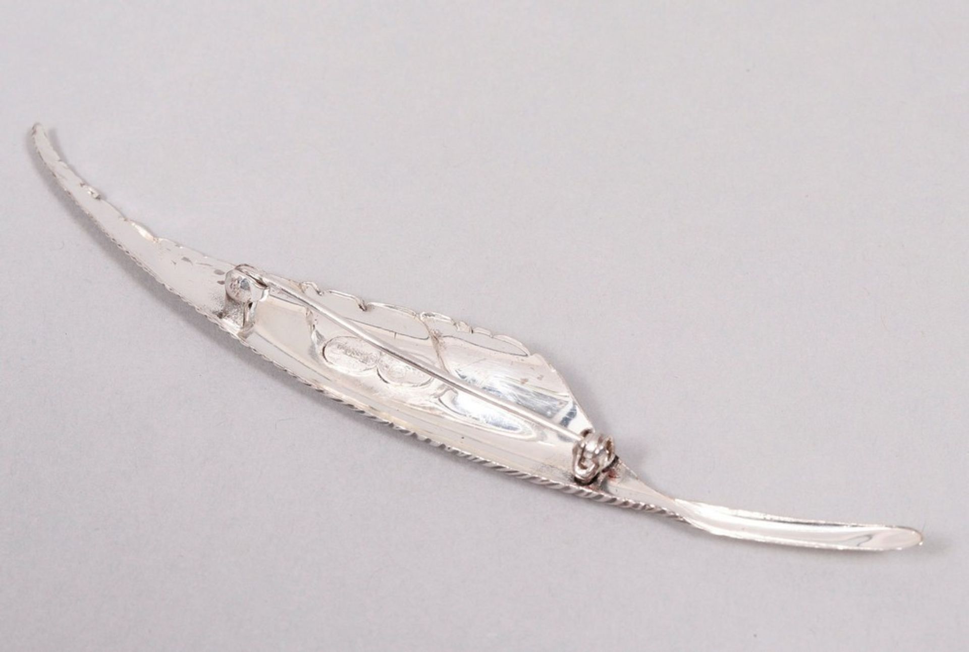 Feather-shaped brooch, 935 silver, maker Grosse (C) 1960 - Image 3 of 4