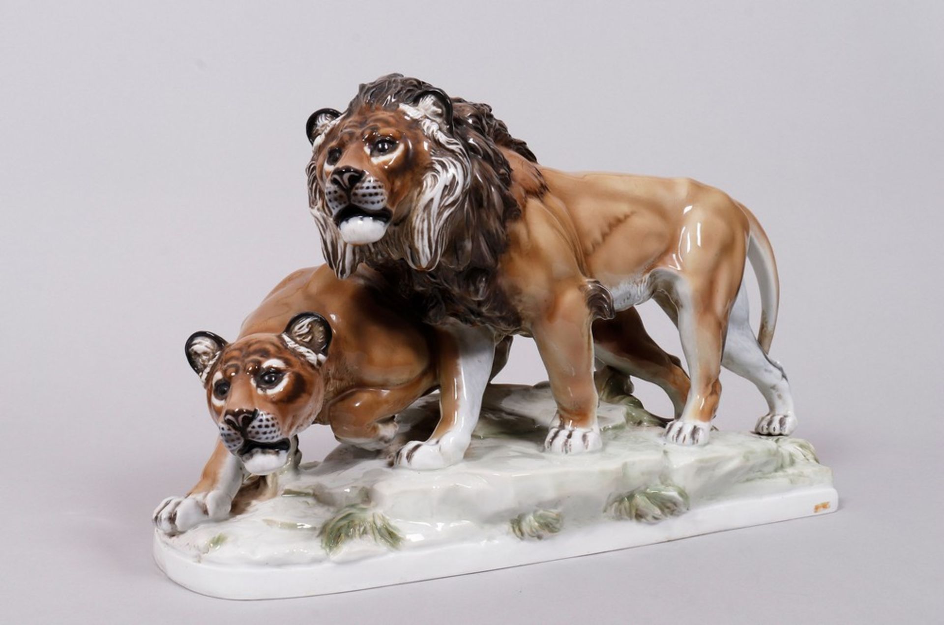 Large group of lions, design Max Hermann Fritz for Rosenthal, 1930s