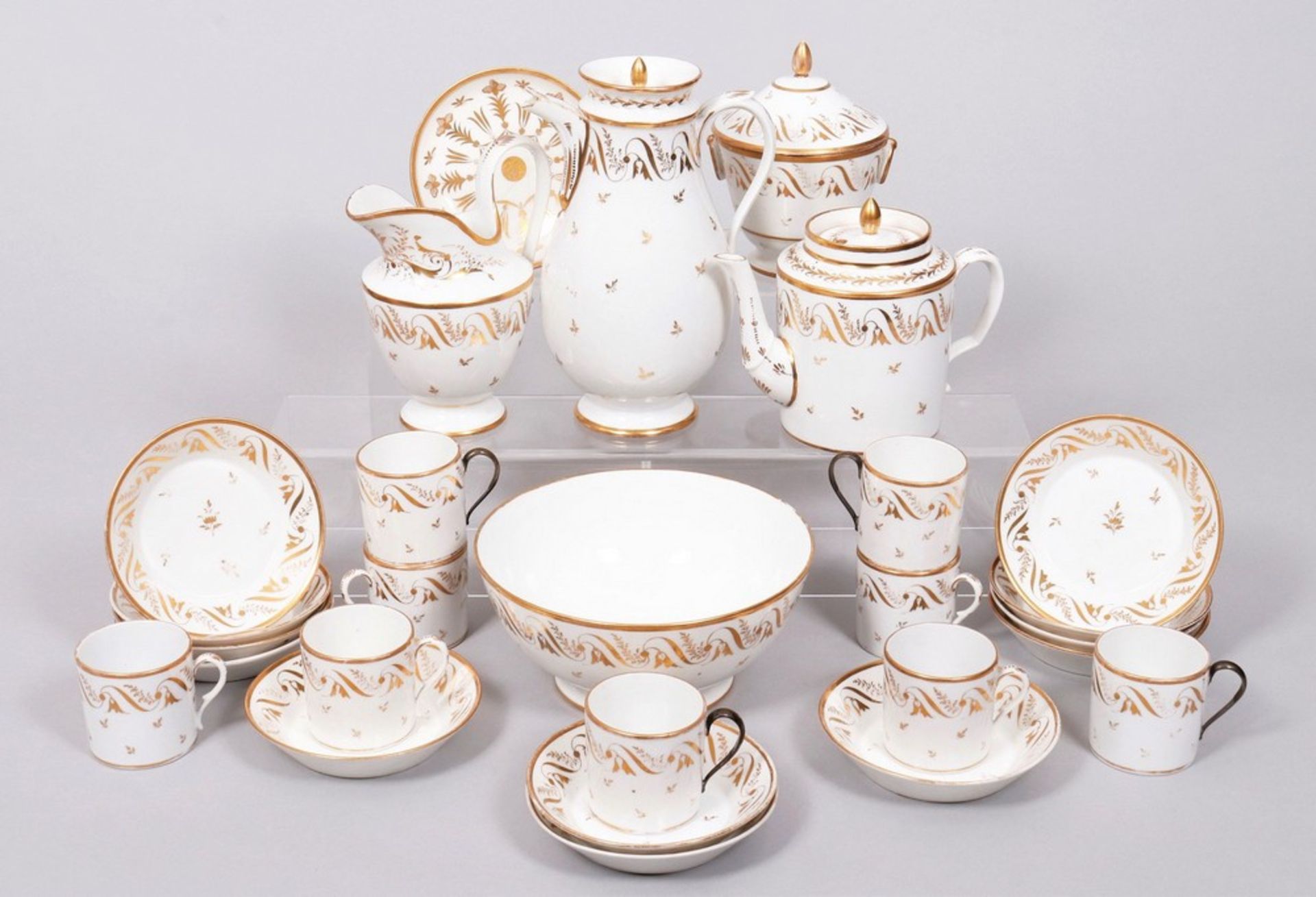 Empire coffee rest service, probably Thuringia, c. 1800, 27 pcs. - Image 2 of 7