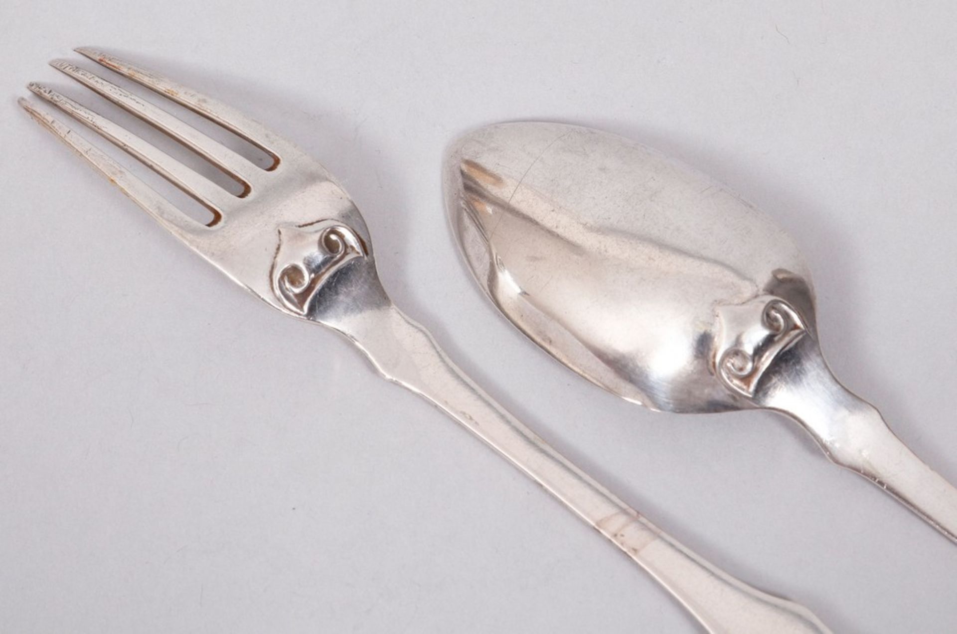 Small cutlery set, silver, Hamburg, 19th C., 3 pcs. - Image 3 of 5