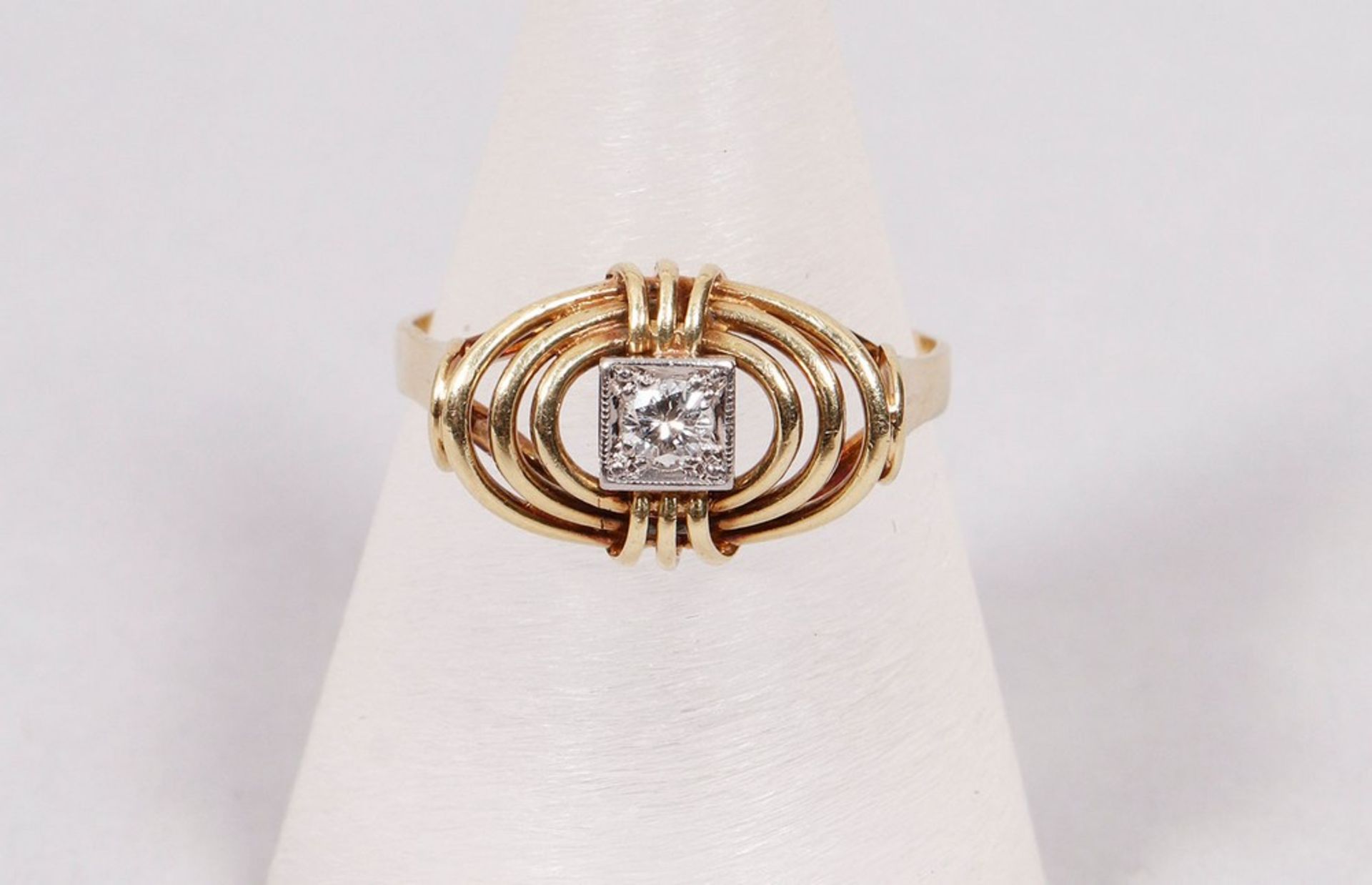 Art Deco ring, 585 gold, brilliant in the centre - Image 2 of 5