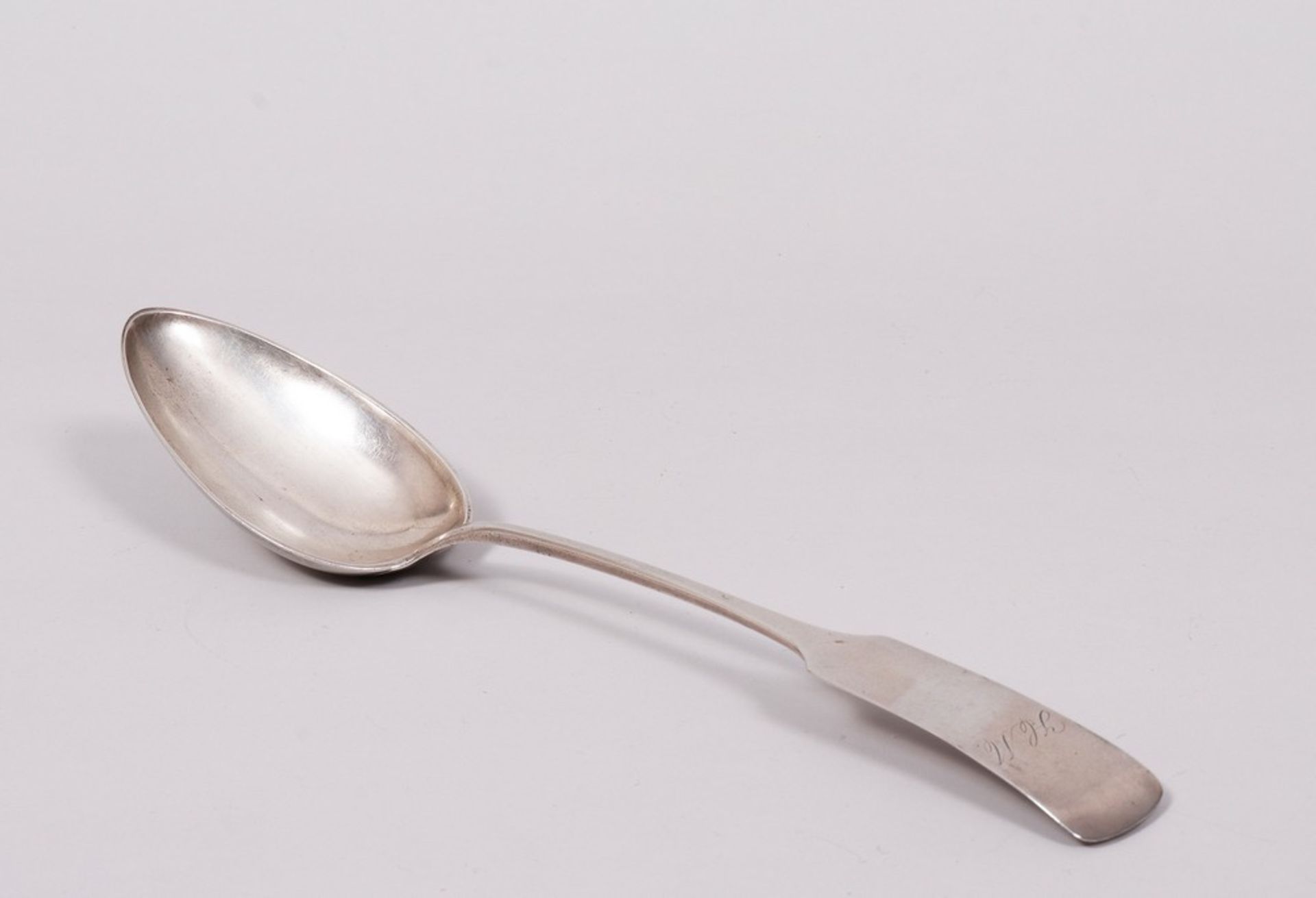 Serving spoon, silver, Johann Jakob Grell (master 1833-66), Lübeck, mid-19th C.