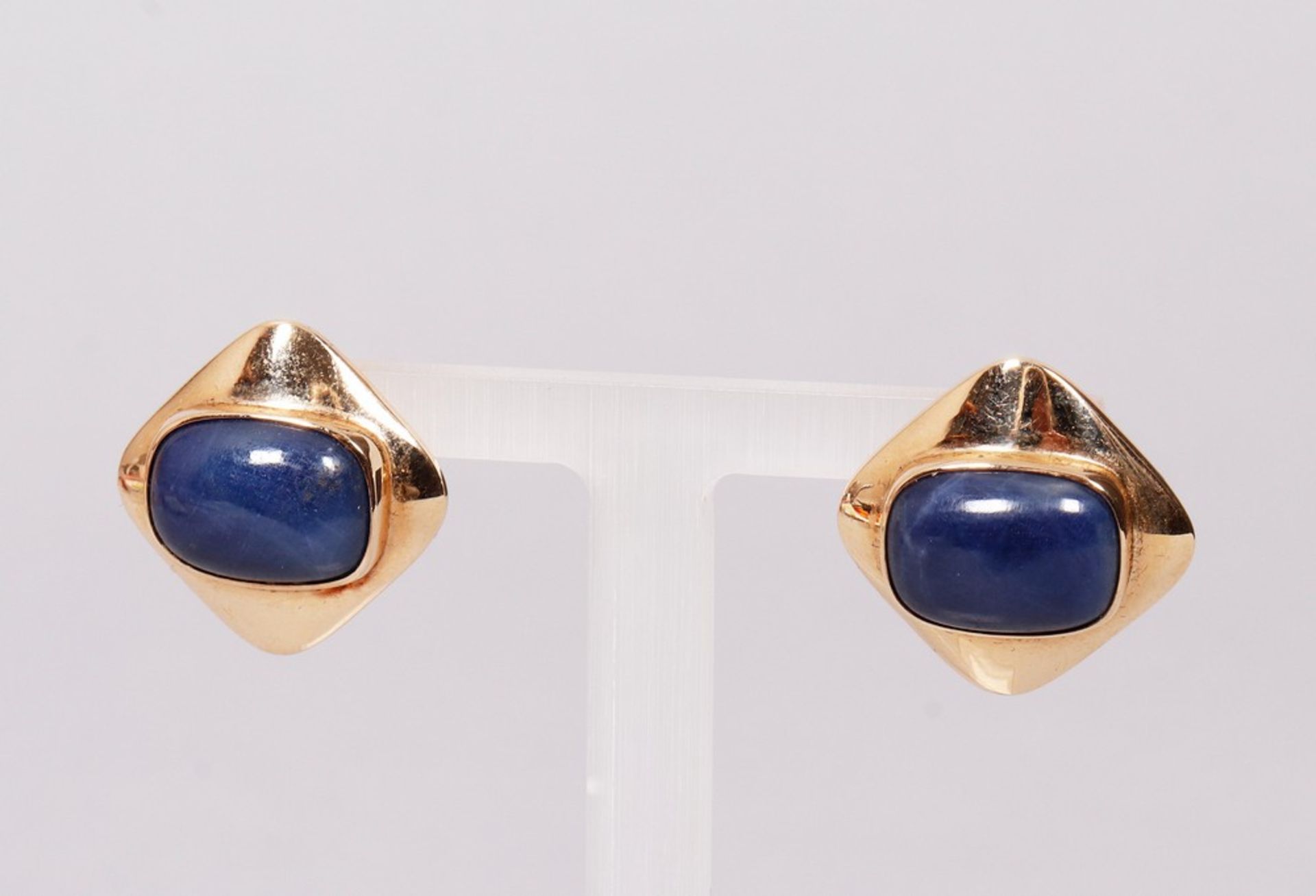 Pair of clip-on earrings, 585 gold