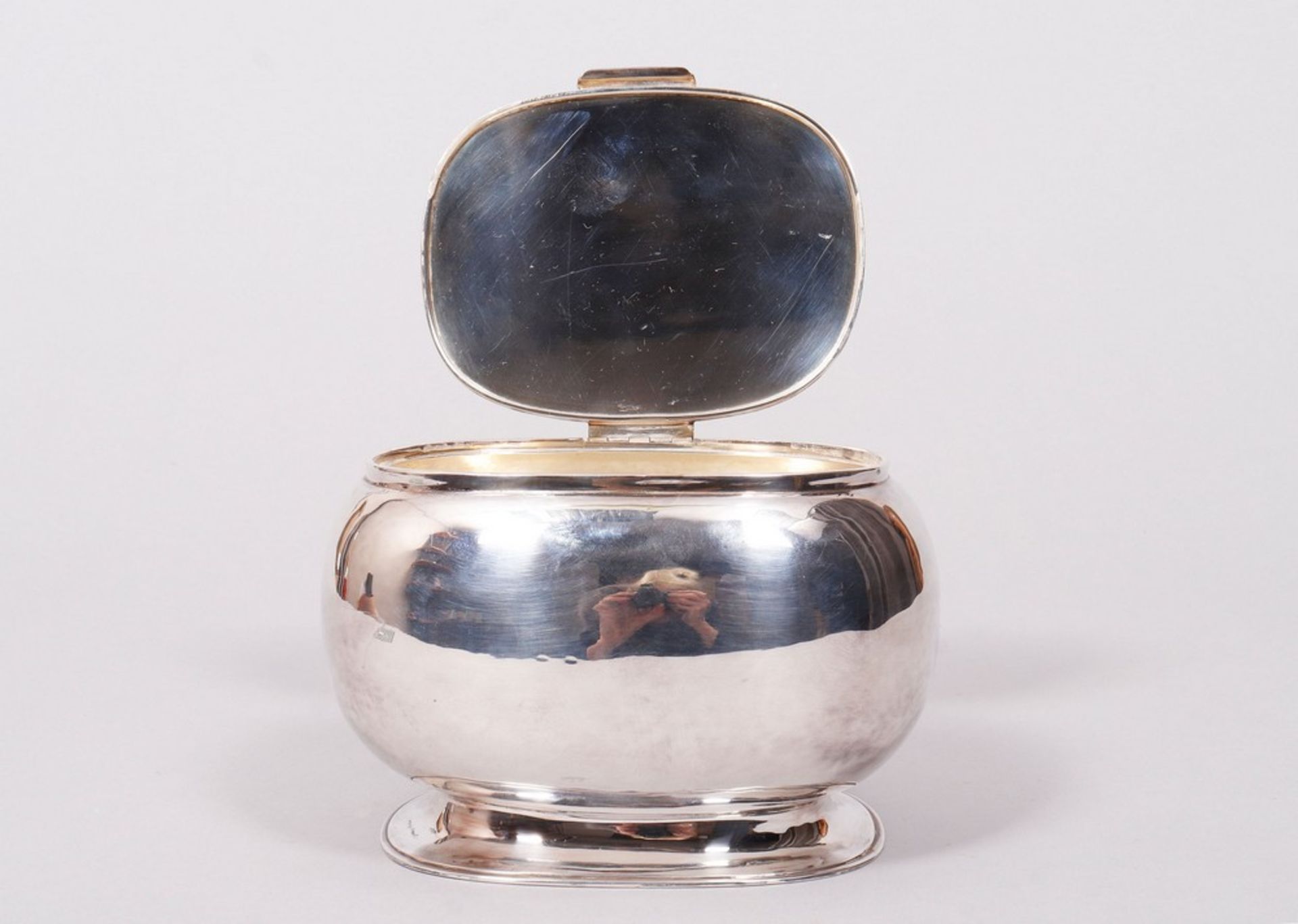 Art Deco lidded box, 835 silver, German, c. 1930 - Image 3 of 4