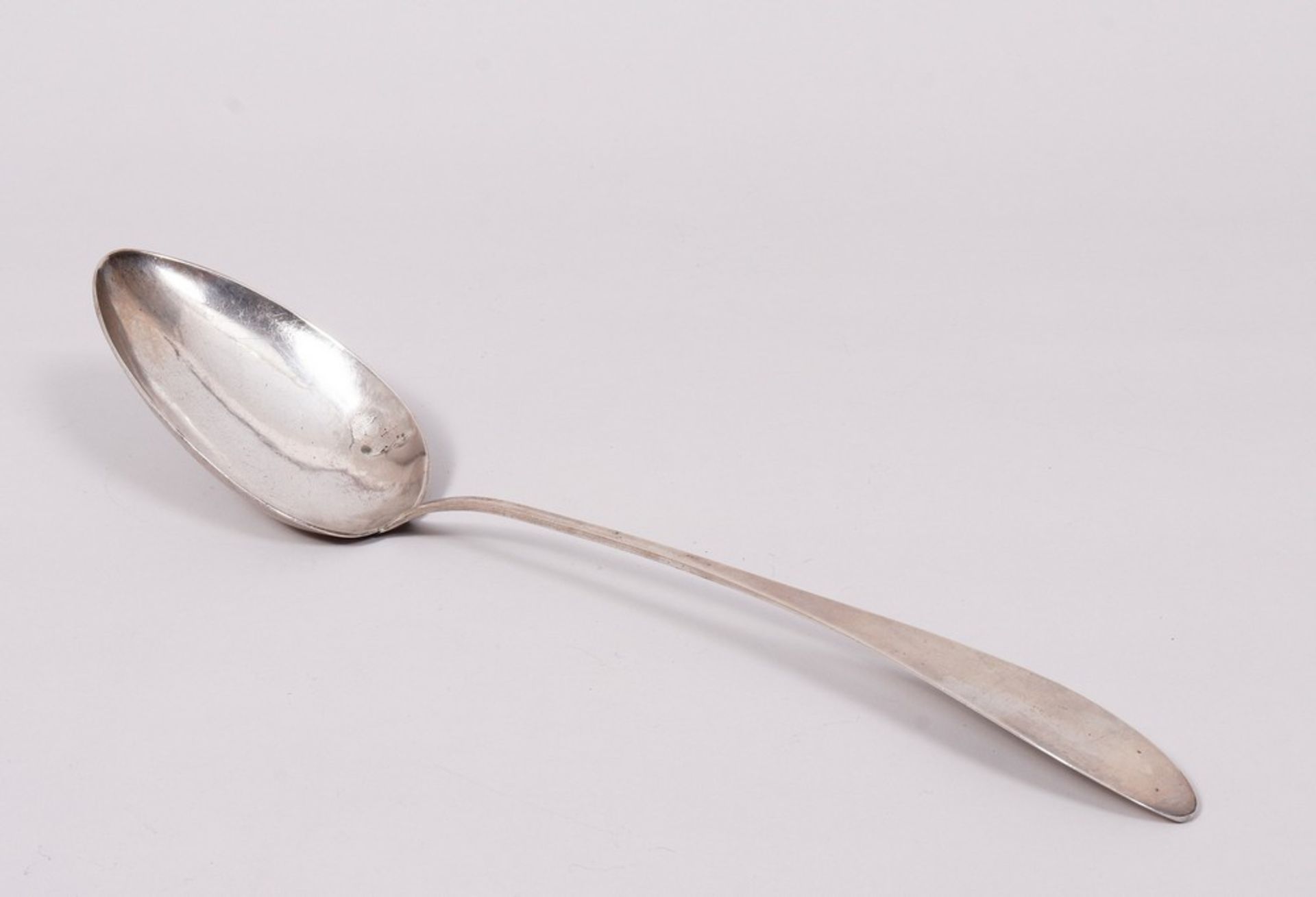 Large serving spoon, silver, Franz Joachim Riesmann (master 1814-26), Lübeck, 1st half 19th C.