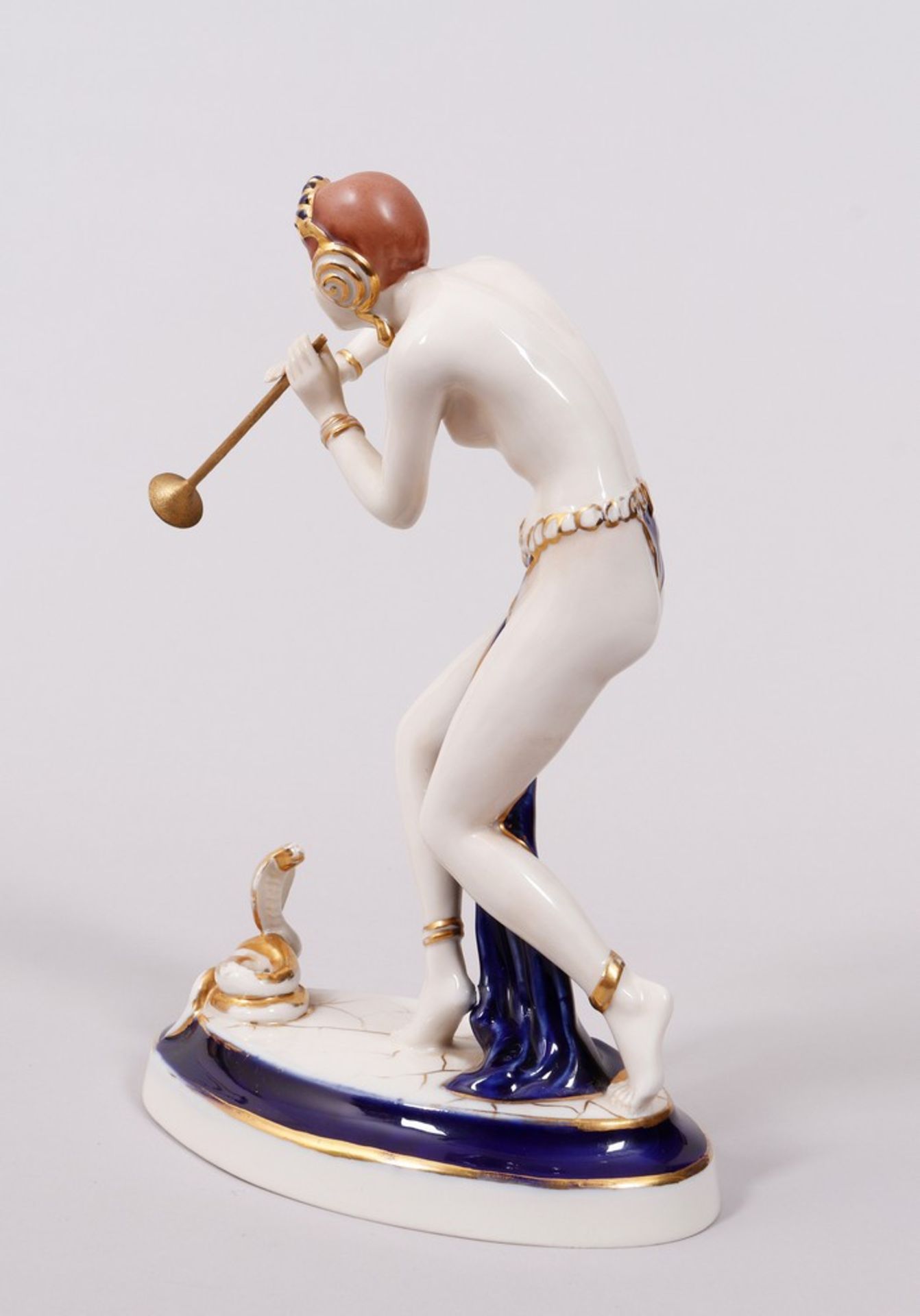 Snake charmer, design Elly Strobach Königová (1908-2002) for Royal Dux, 20th C. - Image 3 of 7