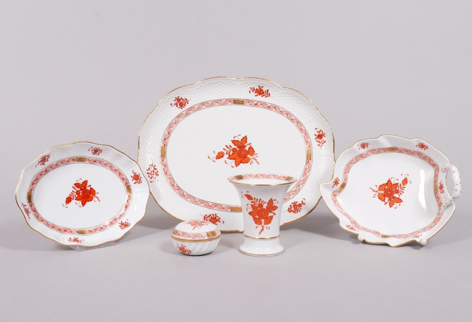 Coffee/tea service for 10 persons, Herend, Hungary, 20th C., decor "Apponyi orange", 39 pcs. - Image 4 of 10