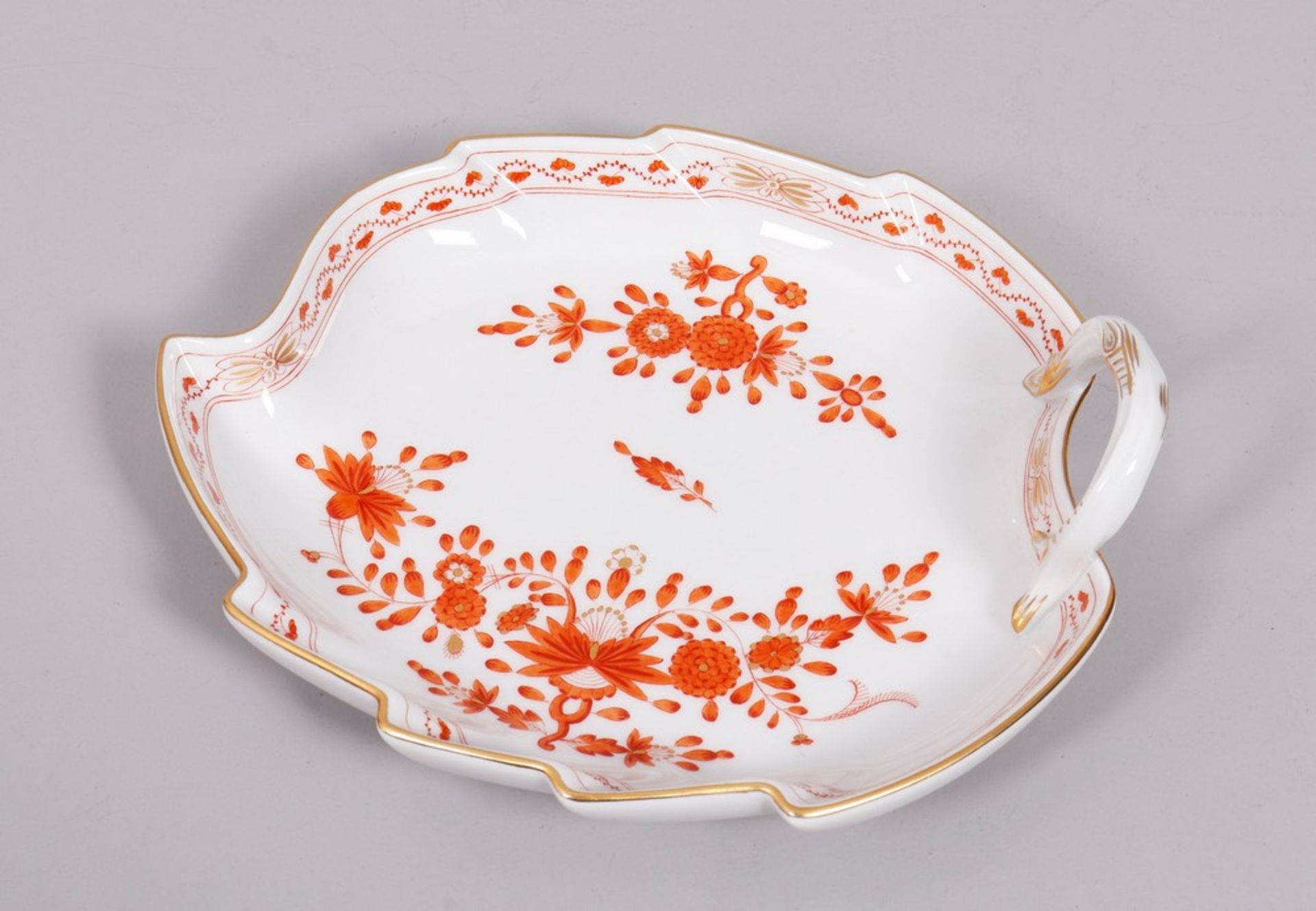 Leaf bowl, Meissen, decor "indisch rot", 2.H. 20th C.