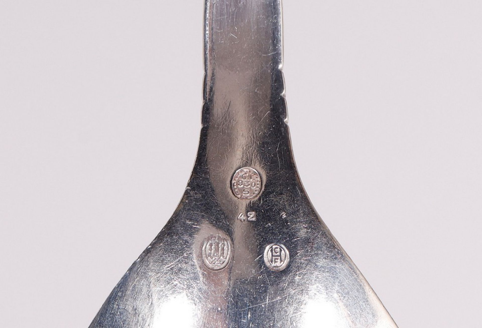 Sahnelöffel, 830er Silber, Georg Jensen, Kopenhagen, um 1924  - Bild 3 aus 3