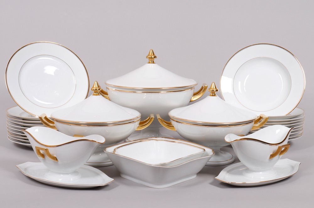 Dining service, Fürstenberg, "Empire" shape, probably mid-20th C., 27 pcs.