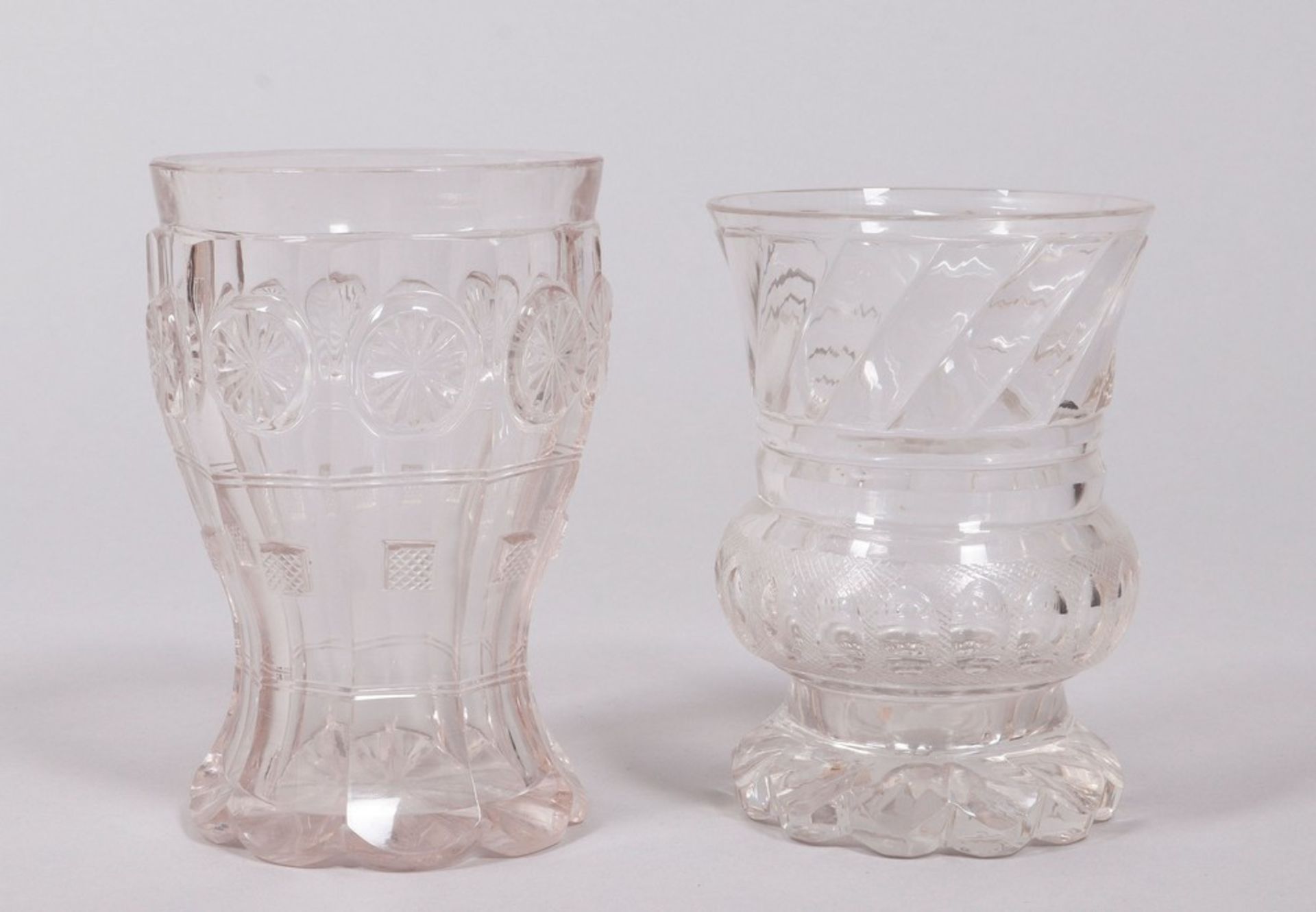 Mixed lot of Biedermeier glasses, 5 pieces, colorless, German, 19th C. - Image 3 of 6