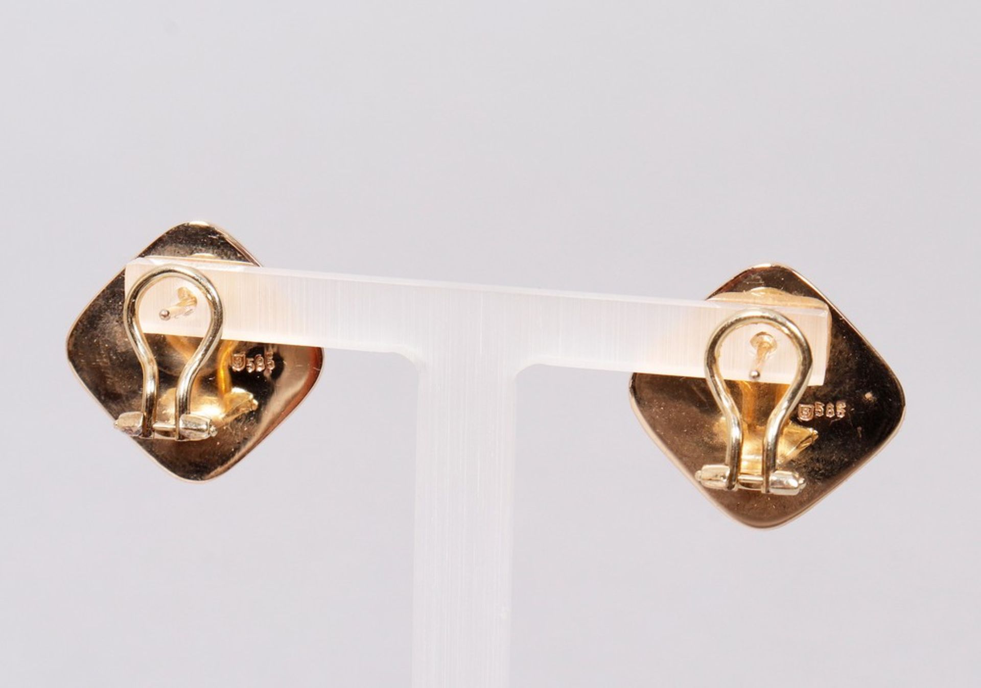 Pair of clip-on earrings, 585 gold - Image 2 of 4