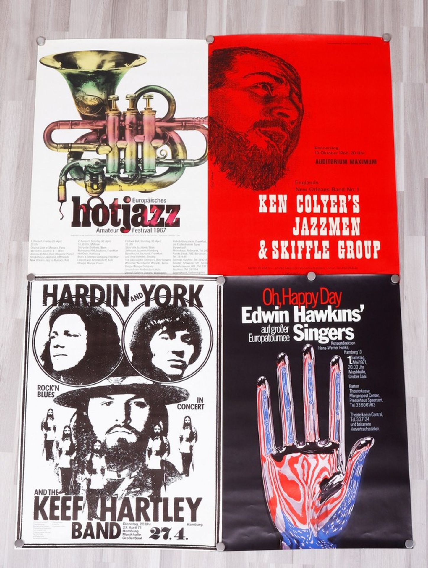 Mixed lot of concert posters, 1960s/70s