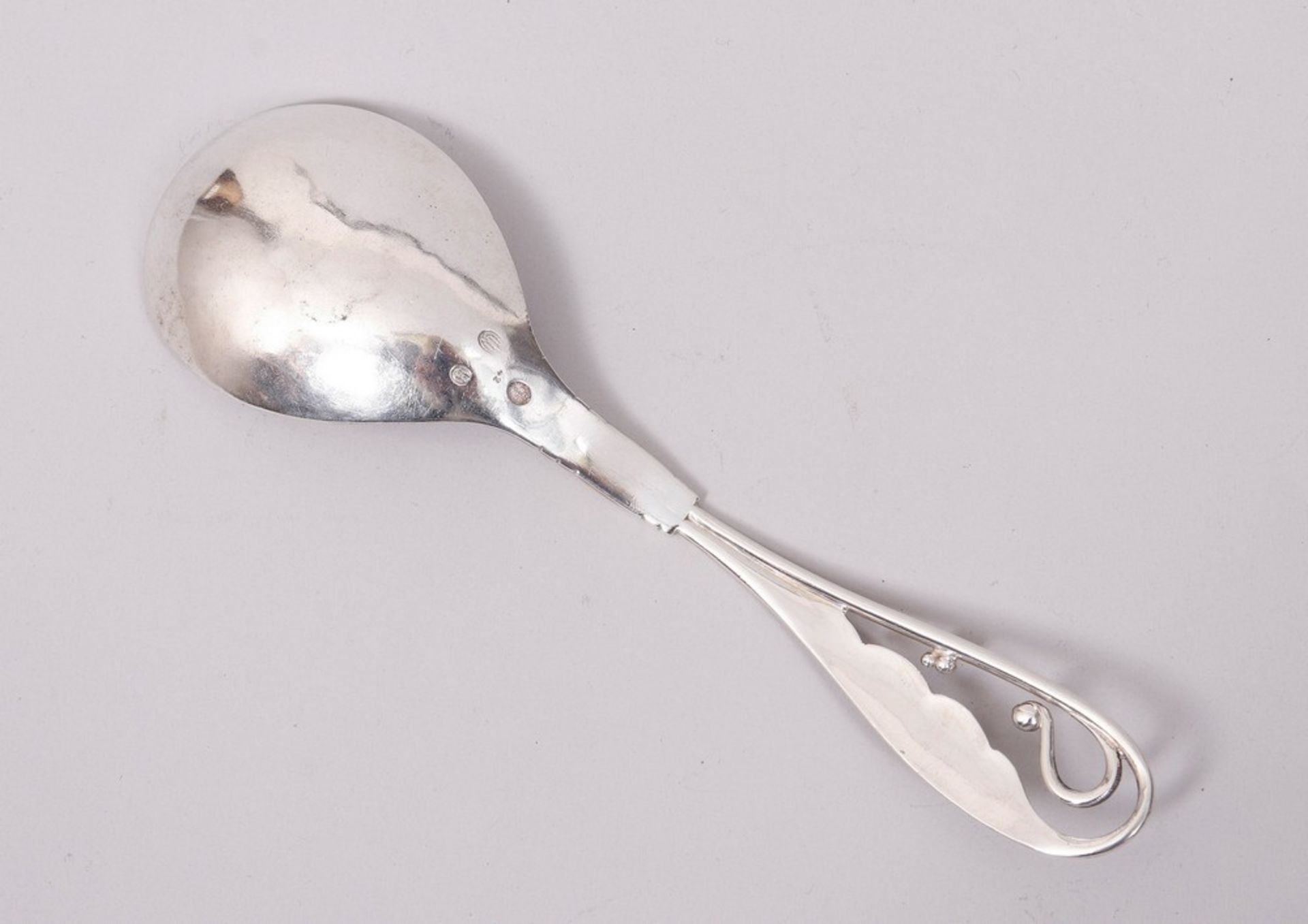 Cream spoon, 830 silver, Georg Jensen, Copenhagen, c. 1924 - Image 2 of 3