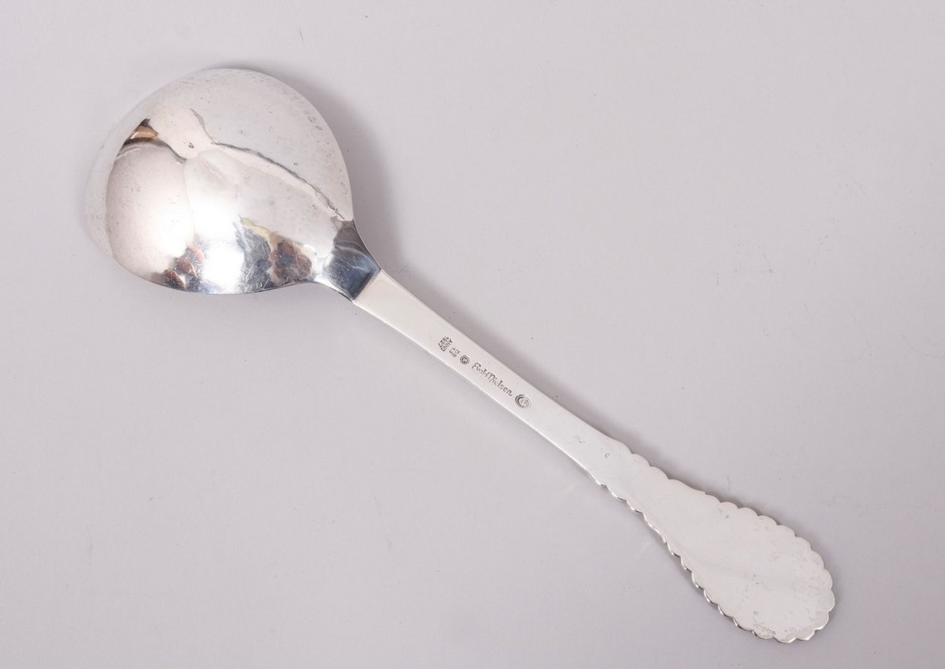 Large serving spoon, 830 silver, Evald Nielsen, Copenhagen, c. 1927 - Image 2 of 3