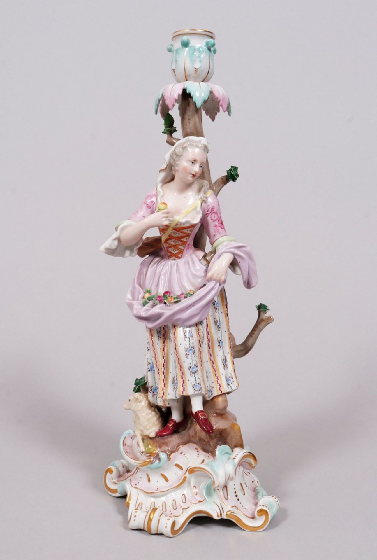 Paar figürliche Tafelleuchter, Entwurf Ernst August Leuteritz (1818, Meissen - 1886, ebda.) für Mei - Image 3 of 12