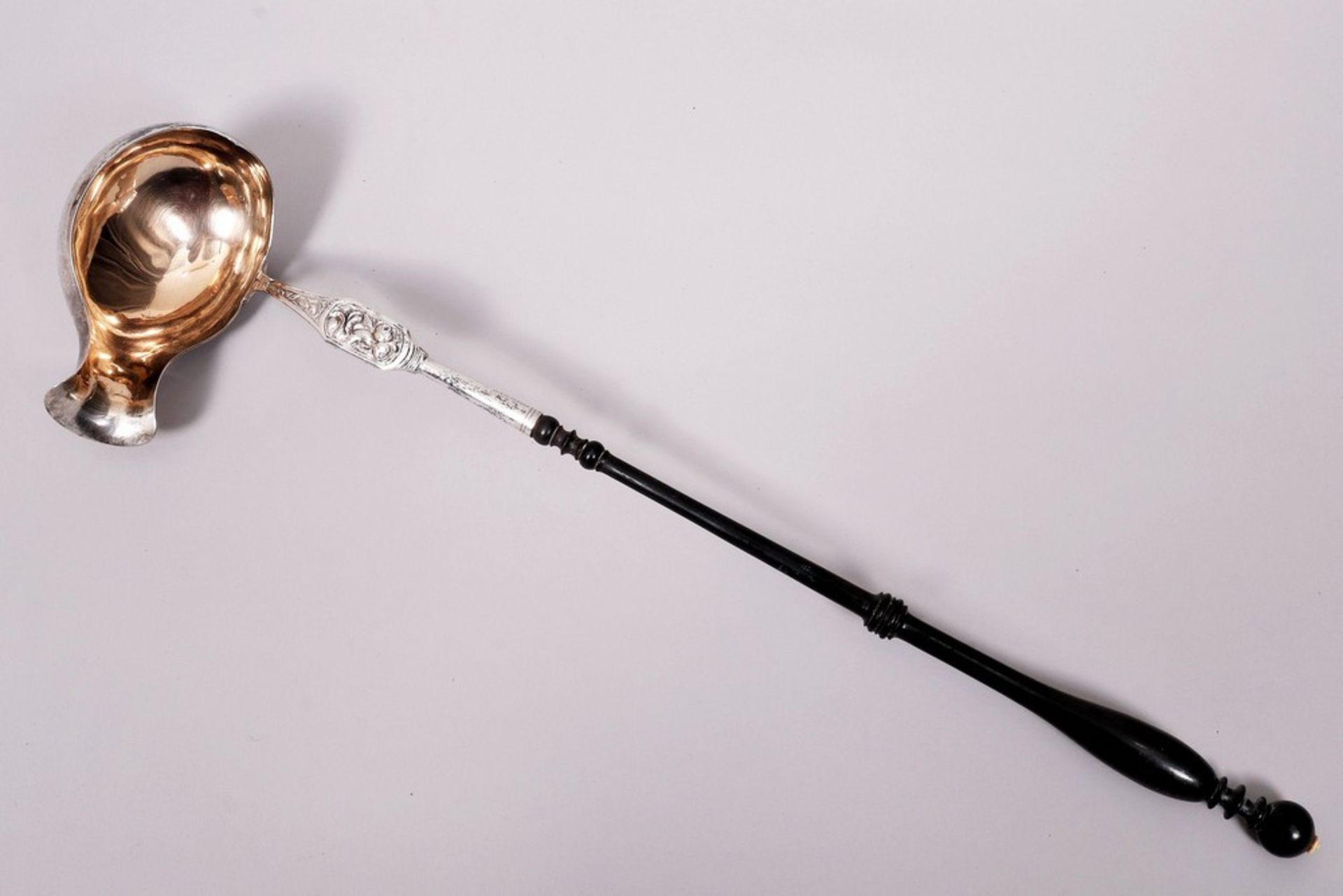 Biedermeier ladle, silver, partially gilt, Hamburg, 1st half 19th C. - Image 2 of 5