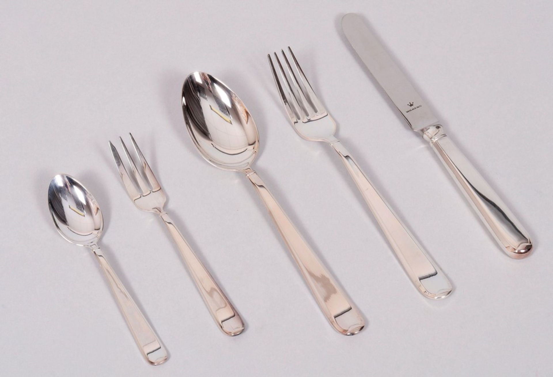 Cutlery set for 6 persons, 800 silver, Wilkens, 20th C., 41 pcs. - Image 3 of 5